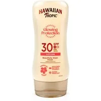 Hawaiian Tropic Sonnenschutzlotion Glowing Protection Sun Lotion LSF 30 (180 ml), mit transparenten Finish Glow
