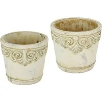 OTTO home Übertopf (Set, 2 St), Betonübertopf mit Ornamenten, Vase
