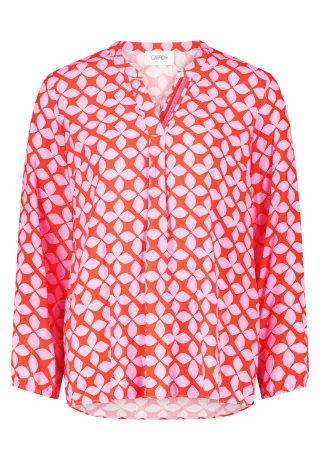 CARTOON - Blusenshirt pink/dark red - Gr. - 40