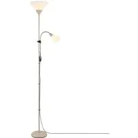 Brilliant Deckenfluter Spari, Lesearm, ohne Leuchtmittel, 180 cm Höhe, Ø 25 cm, E27 + E14, Aluminium/Kunststoff