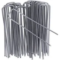 OUNUO Zelthering Erdanker verzinkt 150mmx25mm Ø 3mm für Unkrautvlies, (50-St)