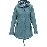 MADSea Regenjacke Friesennerz Petrolblau taillierter Regenmantel mit maritimen Innenfutter