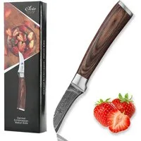 Wakoli Schälmesser EDIB Damast Gemüsemesser I Küchenmesser Kochmesser I 6cm Klinge, VG10 Kern, 67 Lagen Damaststahl, Pakkaholzgriff, inkl. Geschenkbox