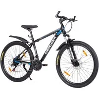 Lauxjack Mountainbike 28 Zoll, blau, Shimano, mechanische Scheibenbremsen, 21 Gang Shimano Tourney RD-TY300/200 Schaltwerk, Kettenschaltung, (Set), Federgabel, für Alltag & Freizeit