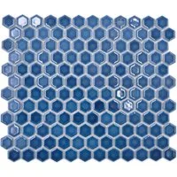 Mosani Mosaikfliesen Hexagonale Sechseck Mosaik Fliese Keramik mini blaugrün