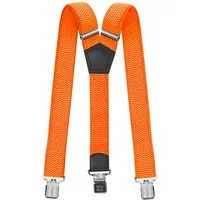 Fabio Farini Hosenträger 4cm Breites Y-Design verstellbar mit extra starken Clipverschluss, Neonorange