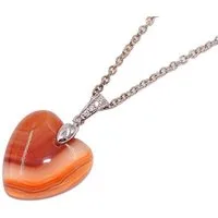 Firetti Kette mit Anhänger Schmuck Geschenk, Achat Herz, Made in Germany - mit Achat, Kristallstein