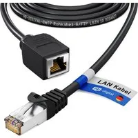 HB-DIGITAL LAN Kabel Verlängerung Patchkabel RJ45 CAT 7 S/FTP PiMF LSZH Netzwerkkabel, RJ45 (8P8C), RJ45 (50 cm), Pins Vergoldet 3µ