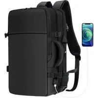 TAN.TOMI Reiserucksack 50L Handgepäck Reiserucksack Flugzeug, Groß 17 Zoll Laptoprucksack (Erweiterbar Diebstahlsicher Wasserabweisend Daypack), Business Reiserucksack für Arbeit Schule Reise, Casual Daypack