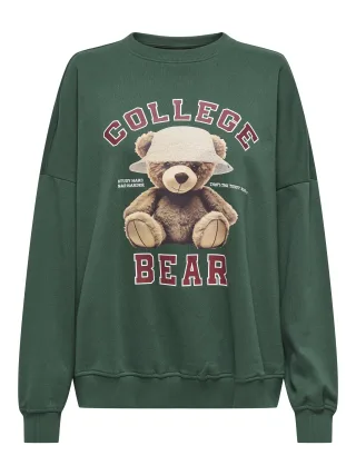 ONLY - ONLBILA L/S BEAR O-NECK SWT pineneedle - Gr. - S