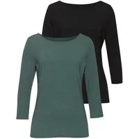 LASCANA 3/4-Arm-Shirt (2er-Pack) aus luftiger Baumwoll-Modal-Qualität