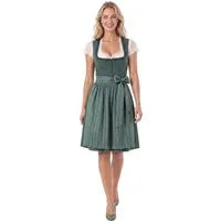 dressforfun Dirndl Kurzes Trachtenkleid für Damen, perfekt für Oktoberfest und (Dirndl in Dunkelgrün Mia, in Grün) Herz-Ausschnitt und elegante Verzierung