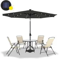 FIVMEN Sonnenschirm 300cm/350cm Gartenschirm Terrassenschirm UV-Schutz Marktschirm, mit Windschutz Aluminium Schirm für Garten & Terrasse