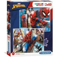 Clementoni® Puzzle Marvel Spiderman Puzzle 2x60Stück, Puzzleteile