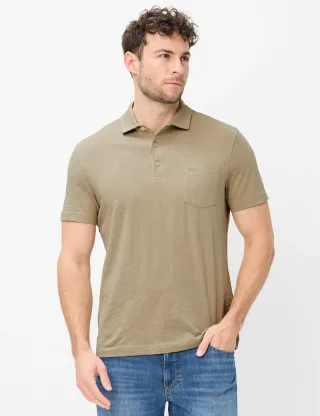 Brax Herren Polo Style PAVO light khaki Grün Khaki, grün - khaki, Gr. 5XL