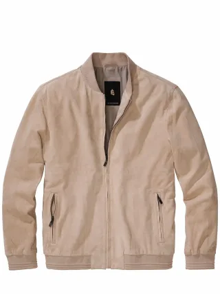 Mey & Edlich Herren Dünensand-Blouson Beige 100 % Leder (Ziegenvelours)