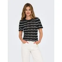 ONLY Kurzarmpullover ONLANNASOFIA LIFE SS STRIPE O-NECK KNT
