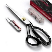 Montegoni Stoffscheren 8" 20.32 cm Schneiderschere profi Stoffschere, (Textilschere, scissors, nähzubehör, mit Fadenschneider und Schneidermaßband, Stilvolle Geschenkverpackung), Rostbeständig & langlebig, Ergonomische Soft-Grip