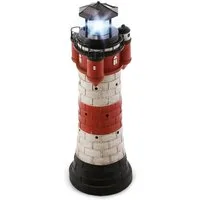 Raburg LED Solarleuchte Garten Leuchtturm Roter Sand mit Dämmerungssensor, rotierender Spiegel, LED, kaltweiß, wechselbare Leuchteinheit, austauschbarer Akku, 2 Solar-Panels