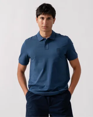 BOSS Orange Passenger Herren Stretch-Baumwoll Slim-Fit Polo-Shirt mit Logo-Patch