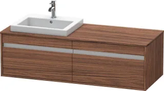 Duravit Ketho Konsolenwaschtischunterbau wandhängend Nussbaum dunkel Matt 1400x550x426 mm - KT6797L2 KT6797L2121