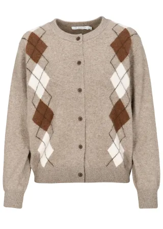 IN LINEA - Cardigan taupe mel./chocolate - Gr. - 36