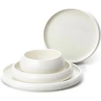 EKA Geschirr-Set Bondy White Teller-Set 25-teilig (25-tlg), Porzellan