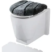 REDBEST Badematte WC-Deckelbezug "Louisville", Höhe 20 mm, Gummizug:, Streifen/Hoch- Tiefstruktur