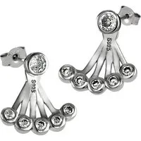 SilberDream Paar Ohrstecker SilberDream Ear Cuff Rund Ohrringe (Ohrstecker), Damen Ohrstecker Ear Cuff Rund 925 Sterling Silber, weiß, silber