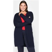 Sheego Strickjacke Longstrickjacke Langarm aus Grobstrick, in offener Form