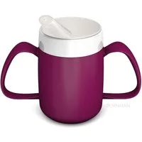 Ornamin Schnabelbecher 2-Henkel-Becher mit Trink-Trick und Schnabelaufsatz/ Trinkaufsatz, 2-tlg., Kunststoff, Trinkhilfe l Alltagshilfe l Schnabeltasse l Made in Germany