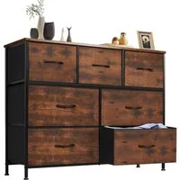 DUMOS Schubkastenkommode Kommode mit Schubladen, Ablageschrank aus Stoff Schubladenschrank (für Schlafzimmer, Wohnzimmer, Kinderzimmer, Flur, Aufbewahrungsschrank), mit Metallgestell Schubladen aus Stoff
