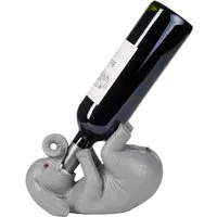 BRUBAKER Weinflaschenhalter Durstiger Elefant - Flaschenhalter Trinkende Tiere, (Bar Weinzubehör für Weinbar, 1-St., Witzige Dekoration - Wein Geschenk), Flaschenständer lustig - Deko Figur Handbemalt