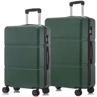 YONSLY Kofferset Reisekoffer Set Hartschale ABS, 4 Rollen, (Spar-Set, 2 tlg., Hartschalen Trolley Set), Wasserabweisend Stoßfest Robust