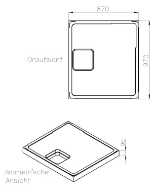 Neuesbad Wannenträger für Geberit Olona 100x90x4 SD 20255