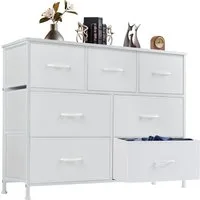 SURFOU Kommode mit 7 Schubladen Sideboard Mehrzweckschrank Schubladenschrank (Aufbewahrungsschrank Hoch Holztop Komodenschrank Sideboard Möbel), für Schlafzimmer, Wohnzimmer, Kinderzimmer, Flur, Aufbewahrungsschrank