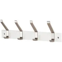 Steelboxx Garderobenleiste Garderobenleiste, Wandgarderobe 600 mm, 4 Haken, weiß/alu (1 St), Komplett montiert