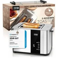 Lebenlang Toaster Premium 2-Scheiben Multifunktionstoaster aus Edelstahl, für 2-Scheiben, 850,00 W, mit Touchscreen-Display, 7 Bräunungsstufen und 4 Funktionen