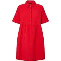 pieces Midikleid PCSASTINA SS SHIRT DRESS WIDE WVN M