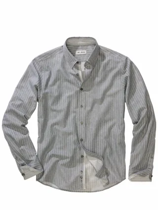 Mey & Edlich Herren Nadelstreifenshirt Basta Grau 100 % Baumwolle