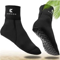 Khroom Neoprensocken 3mm Neoprensocken Gr. 32-46 Schwarz, Wassersocken Anti-Rutsch Sohle