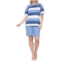 Normann Pyjama kurzarm Shorty Schlafanzug Blockstreifen Übergrößen 125 205 101