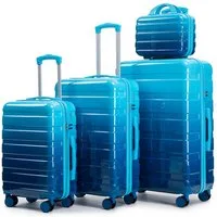 GLP Trolleyset 14"/20"/24"/28" PC-Hartschalen Koffer Set für jede Reise, (Hartschalen-Koffer mit leisen 360° Rädern, 4 tlg., Leicht & strapazierfähig), ergonomischem Teleskopgriff für Reisen & Business