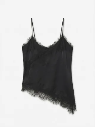 VERO MODA - VMNOVI LACE SINGLET WVN NOOS Black - Gr. - M