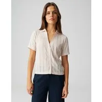 OPUS Kurzarmshirt Sugaha aus Jersey mit Lochstrukur leichte Transparenz, leichter Stoff, Casual