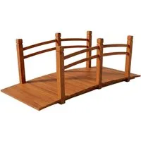 relaxdays Gartensteg Garten Brücke Tannenholz 200 kg, 171.5x75 cm, orange