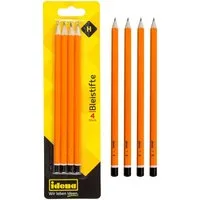 Idena Bleistift Idena 20014 - Bleistift, Härte H, 4 Stück, grau