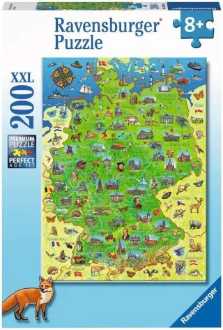 Ravensburger Kinderpuzzle 10519 - Bunte Deutschlandkarte [200 Teile]