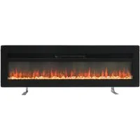 DARDVORLAG Elektrokamin Wandkamin Einbaukamin mit Heizung 9 Farbmodi LED Flammeneffekt, 127 x 13 x 32,6cm