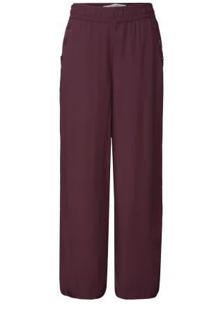 Street One - High Waist Wide Leg Hose im Loose Fit rustic rouge - Gr. - 7